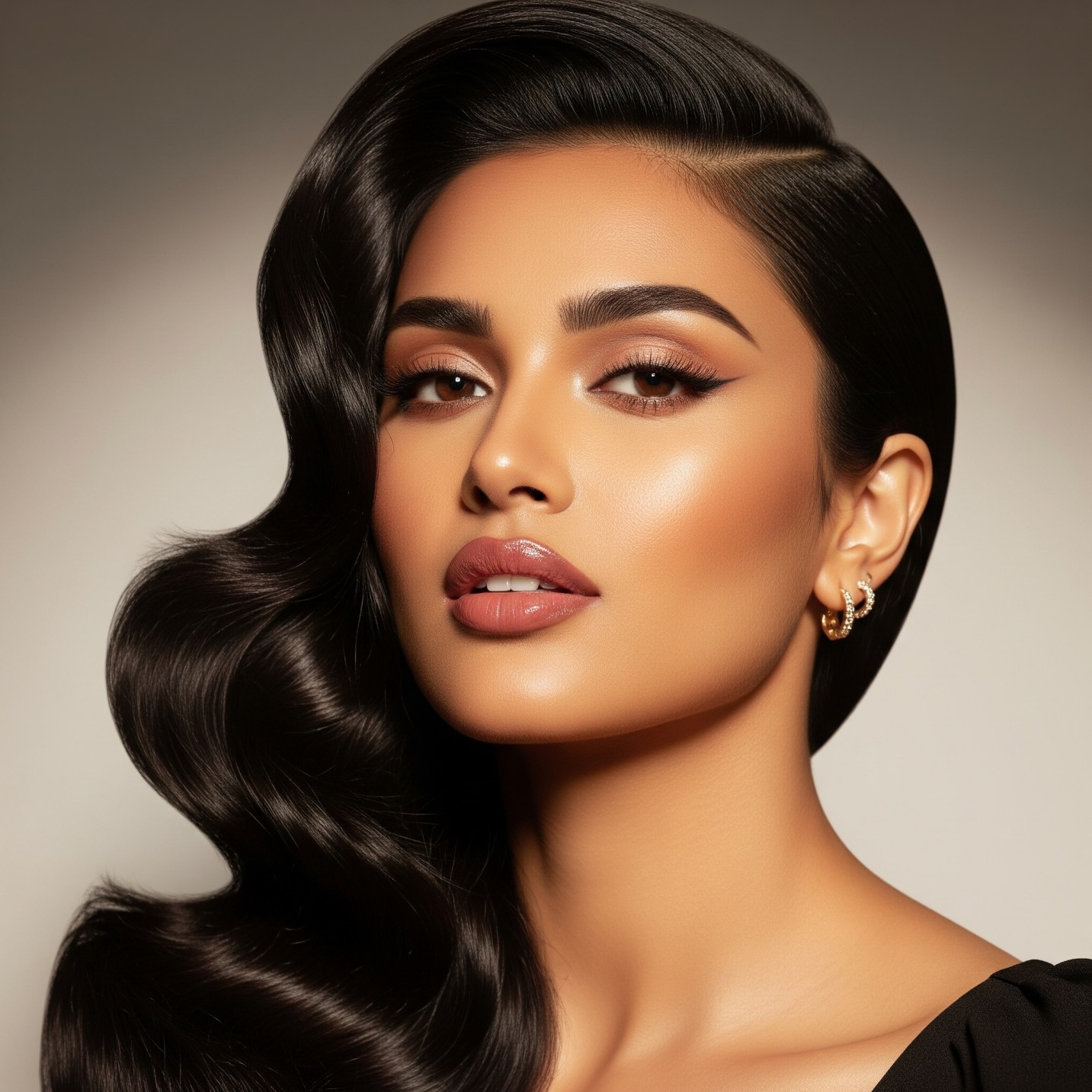 Side-Swept Hollywood Waves