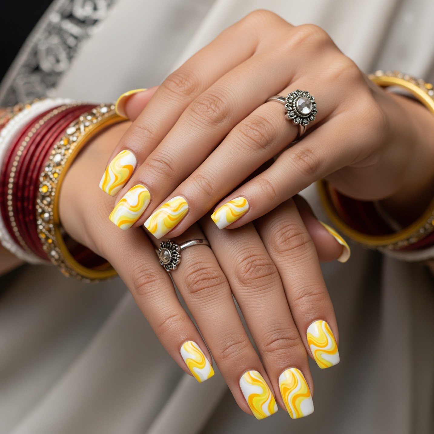 Abstract Marble Nail Art