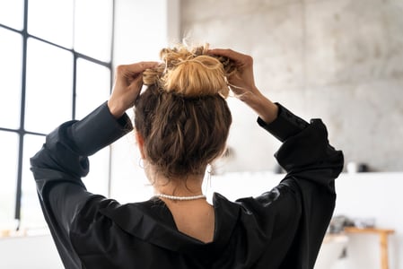bow bun - valentine's day hairstyle for women