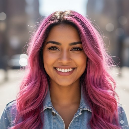 Women With Bubblegum Pink Hair Colour