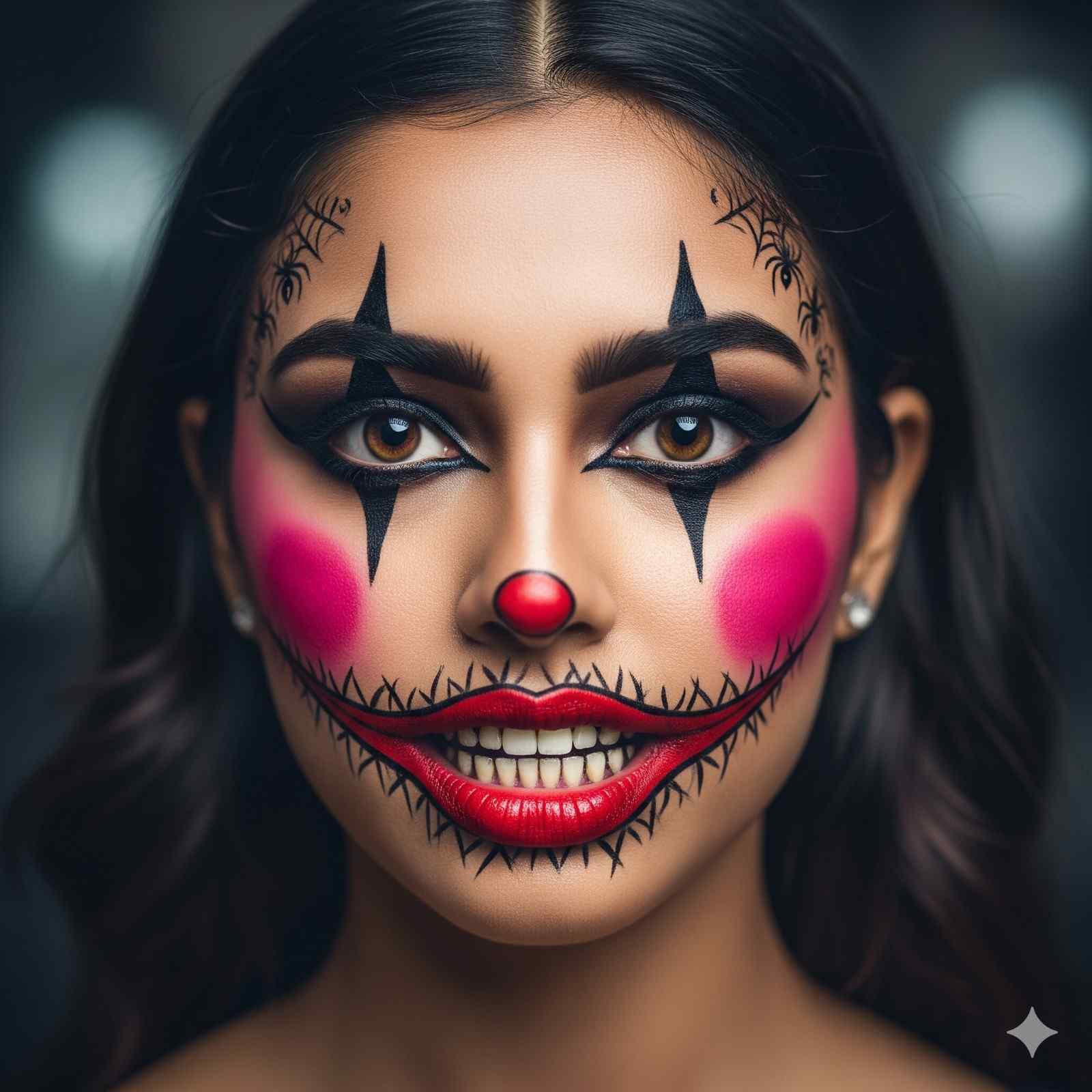 Women with Clown Halloween Makeup