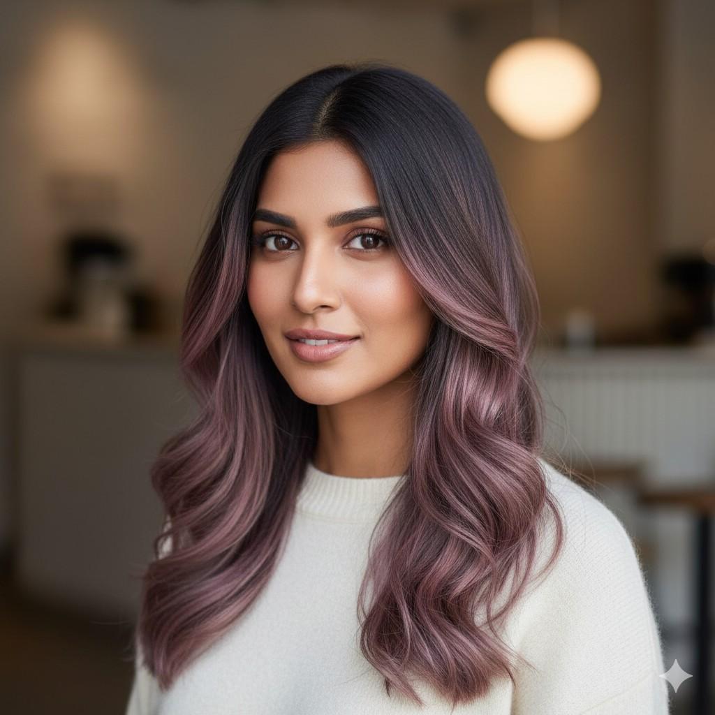 Women With Dusty Pink Hair Colour