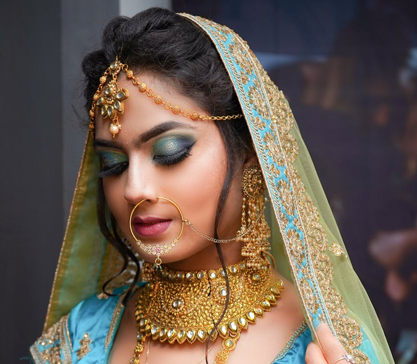 Glitter Eye with Bold Lips South Indian Bridal Look