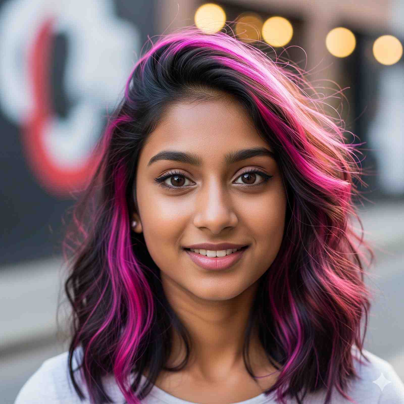 Women With Neon Pink Hair Colour