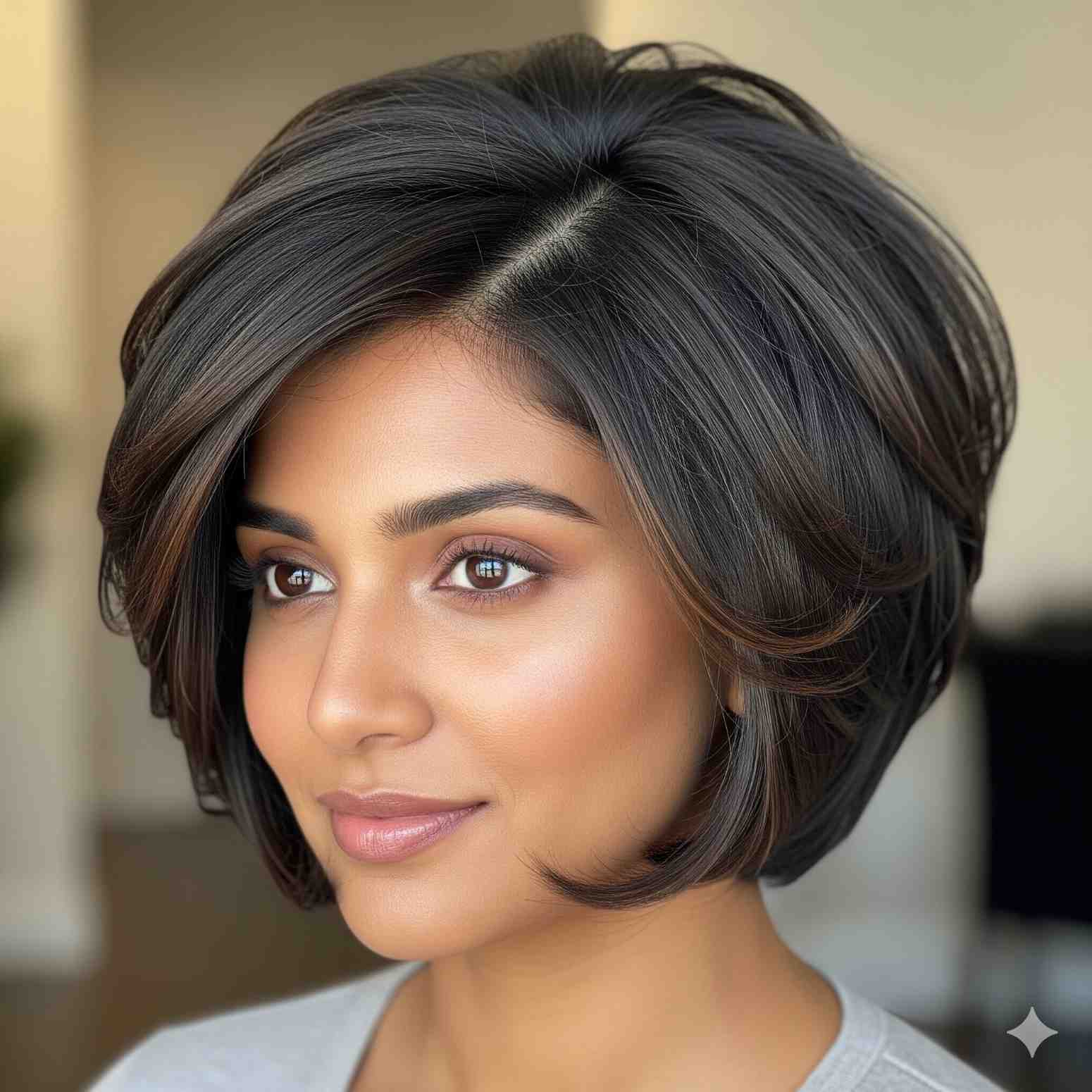 Stacked Bob layer cut for thin hair idea