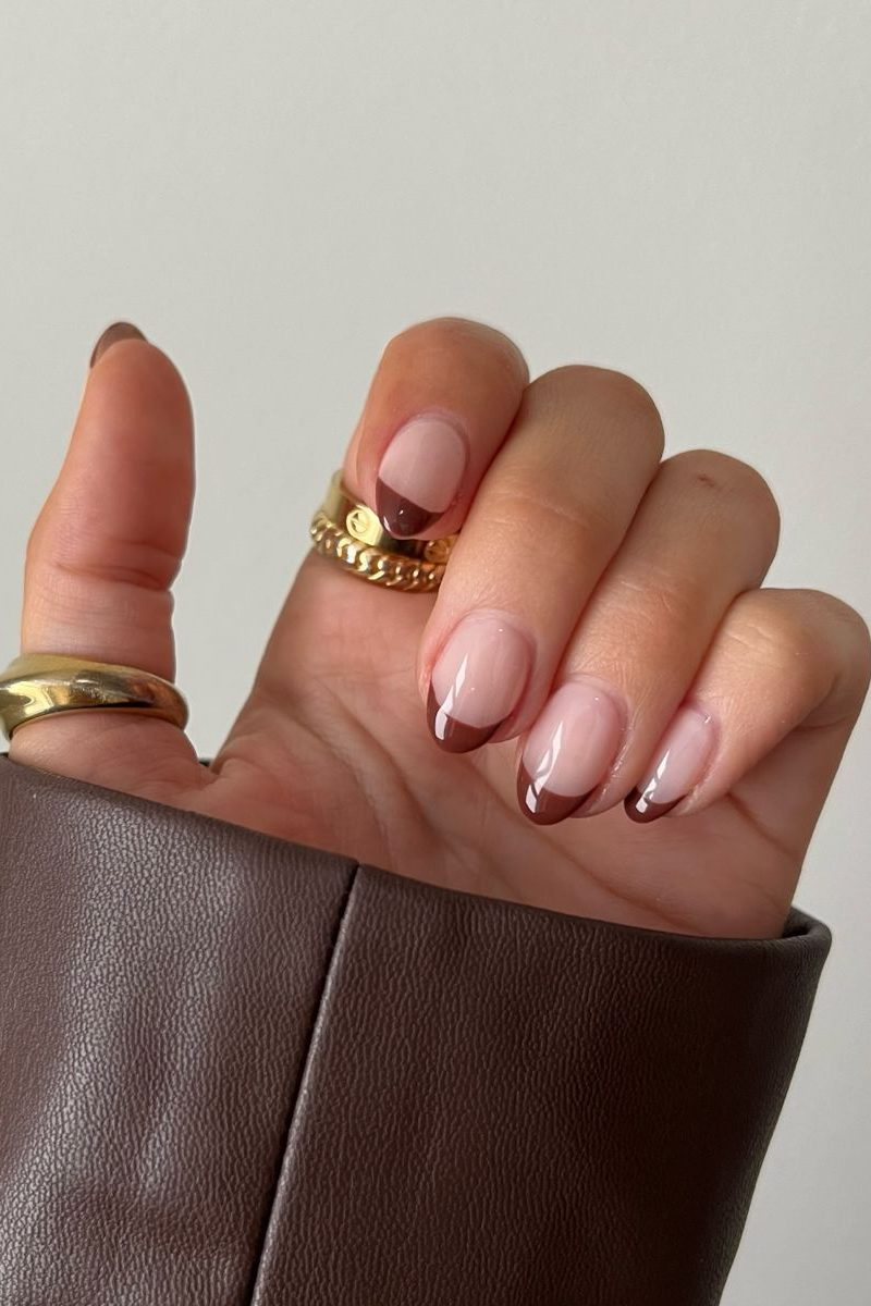 Brown French Tip Nail