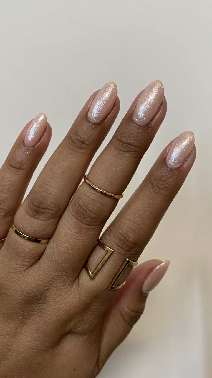 Glazed Donut Chrome Nails