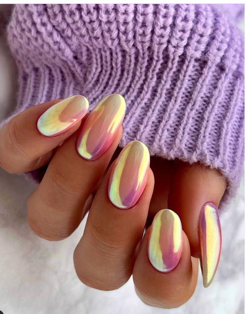 Ice Cream Split Chrome Nails