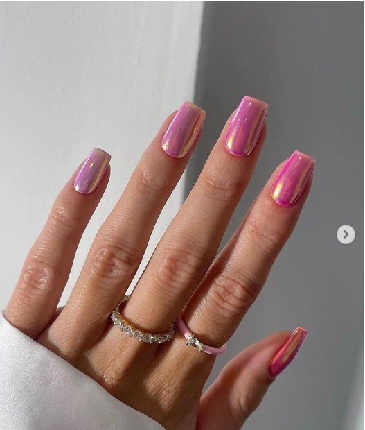 Hot Like Fire Chrome Nails