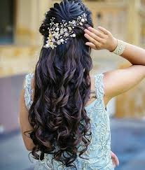 Pinned Curls with Floral Headpiece