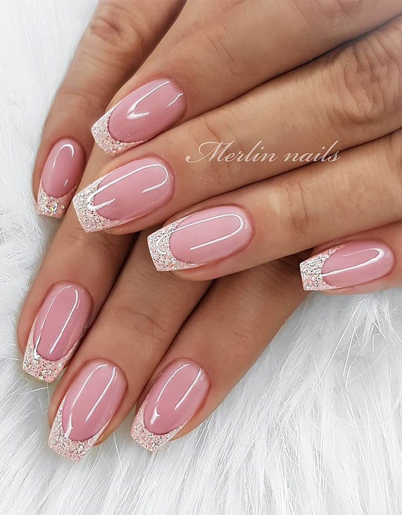 Glitter French Tip Nail