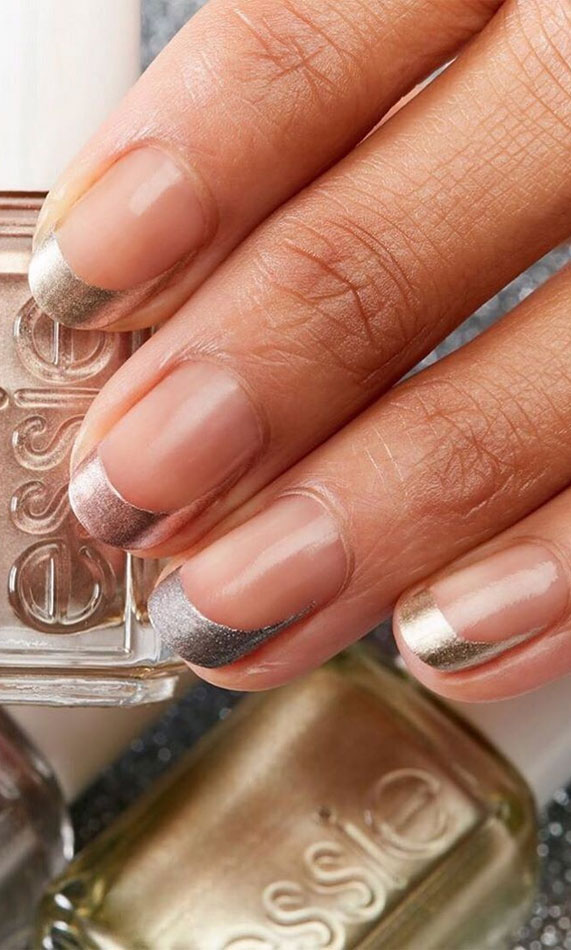 Metallic French Manicure