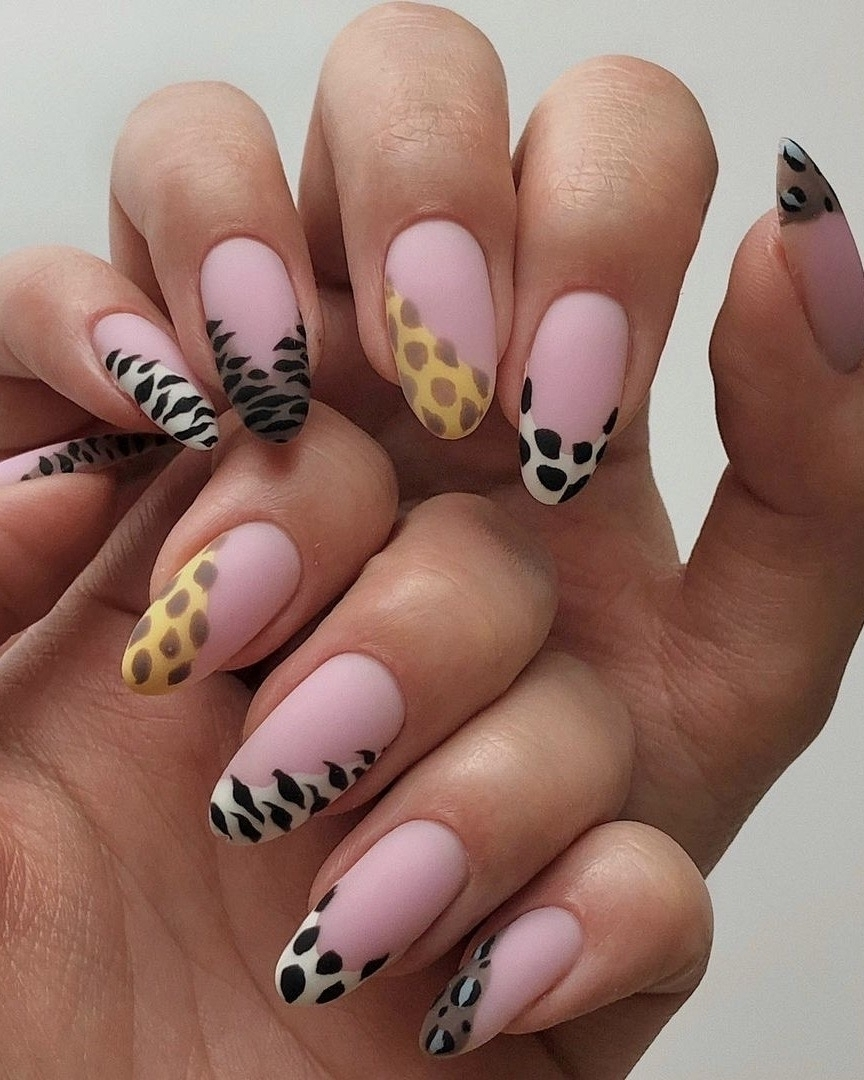 Animal Print French Manicure