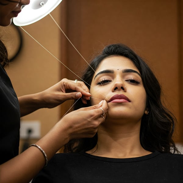 woman getting her upper lip done-1