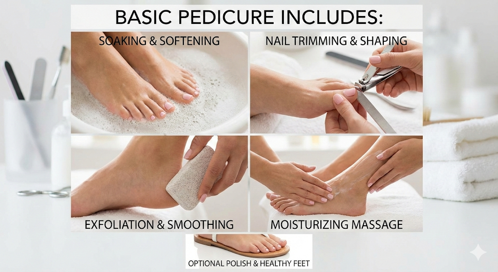 What‍‌‍‍‌‍‌‍‍‌ a basic pedicure includes?