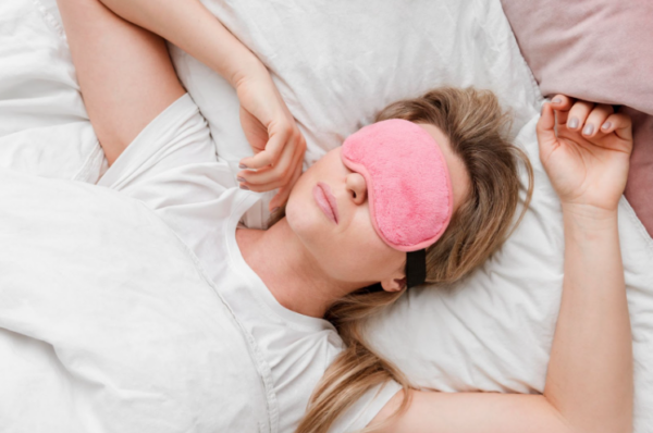 Night skin routine with eye mask