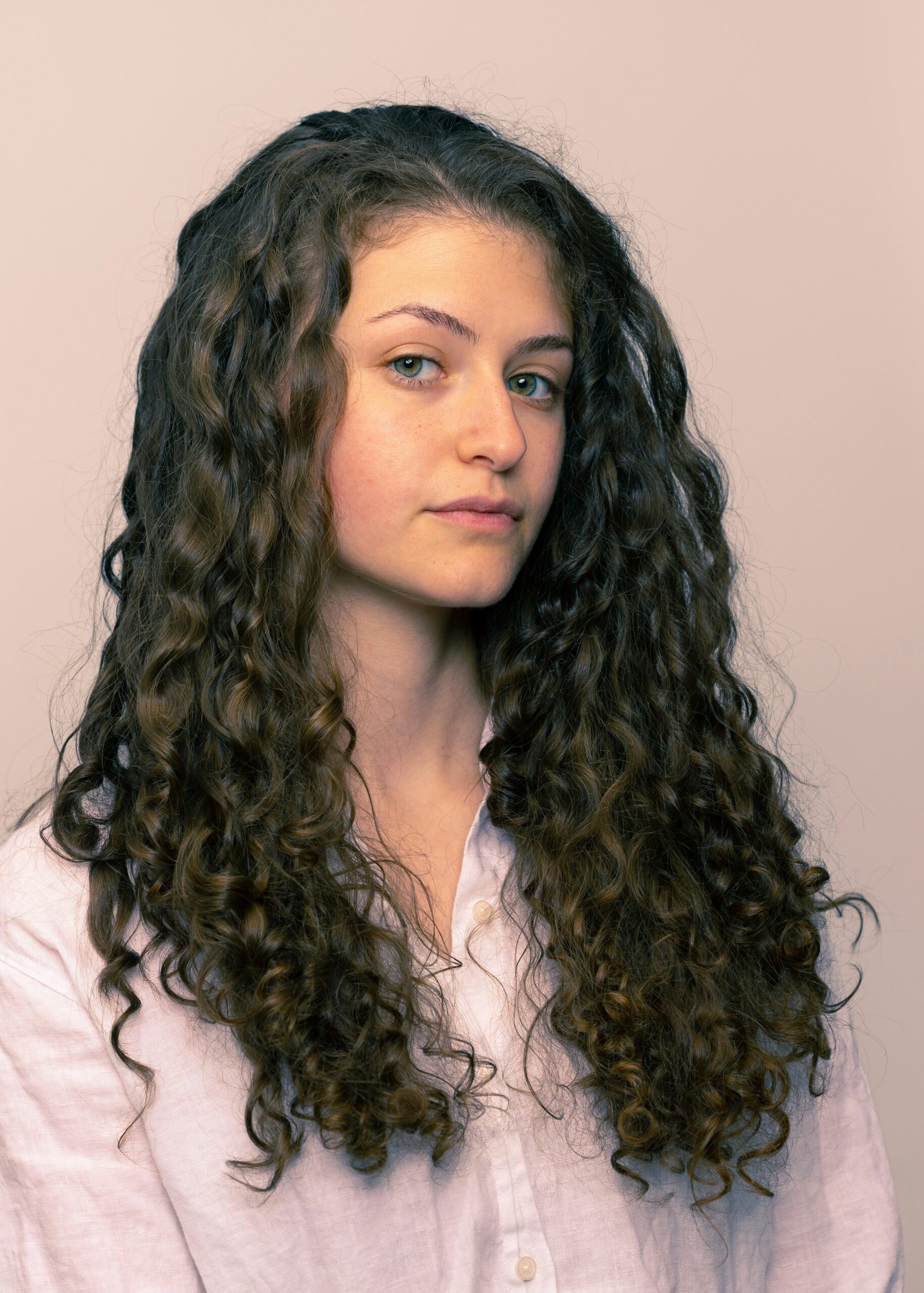 Voluminous curly hair
