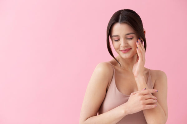 Smooth glowing skin after body scrub