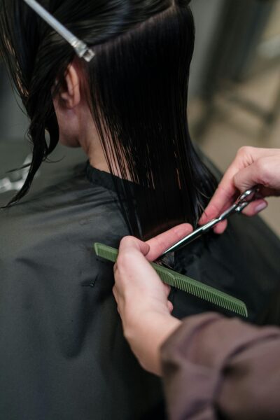 Salon hair styling